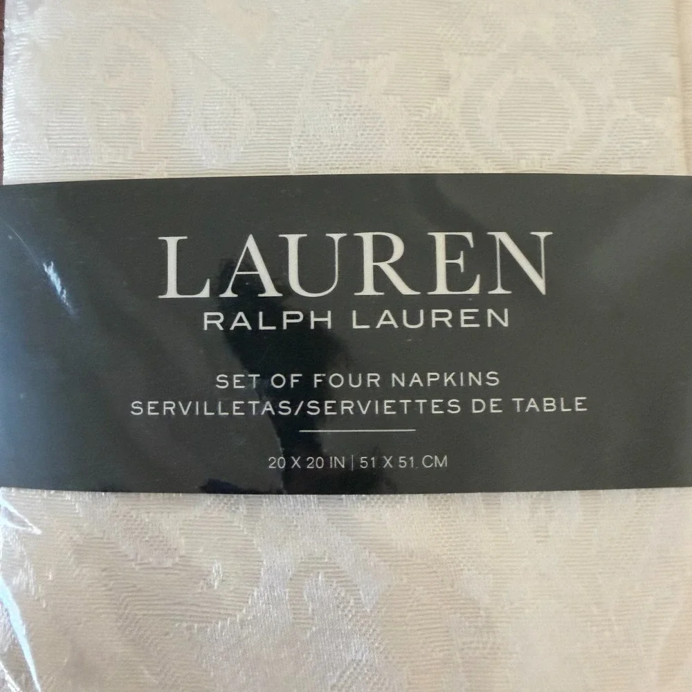 Lauren Ralph Lauren Set of 4 Brigitte Damask Napkins 20